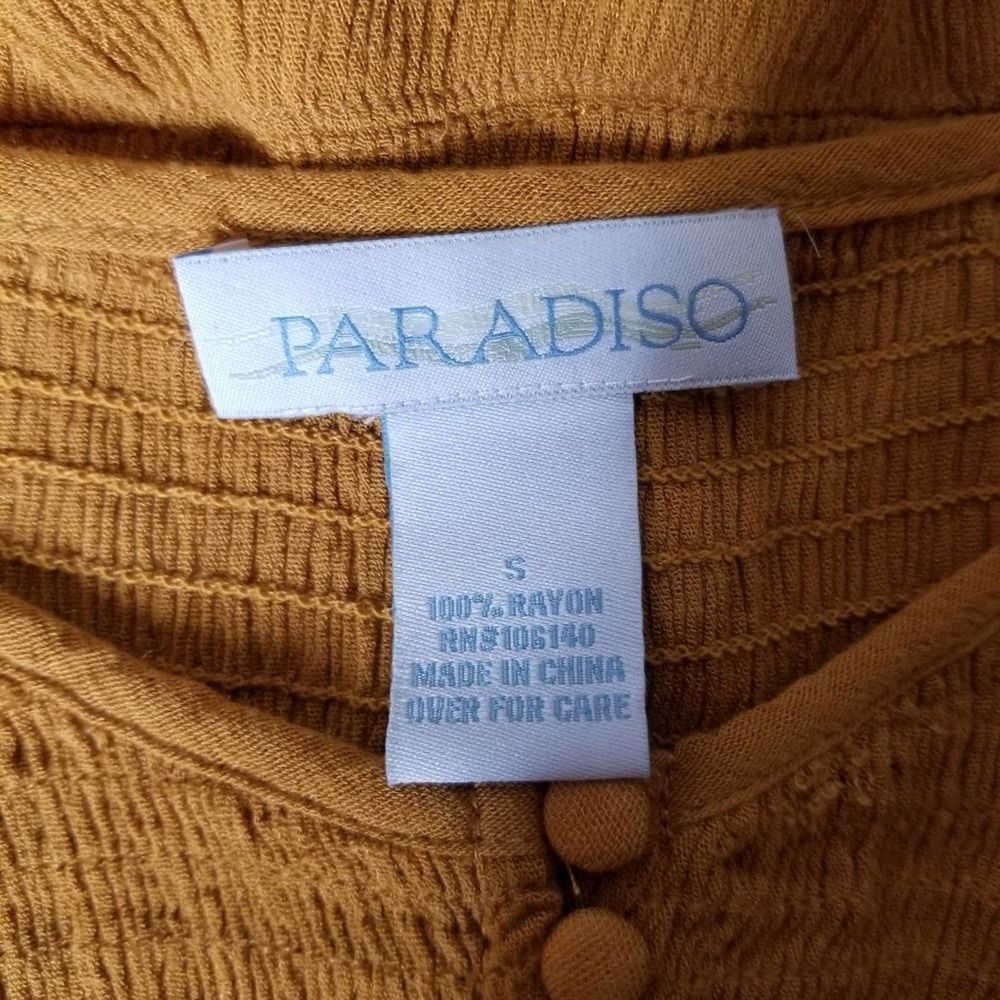 Paradiso Button Up Peasant Loose Fit Long Sleeve - Picture 5 of 7